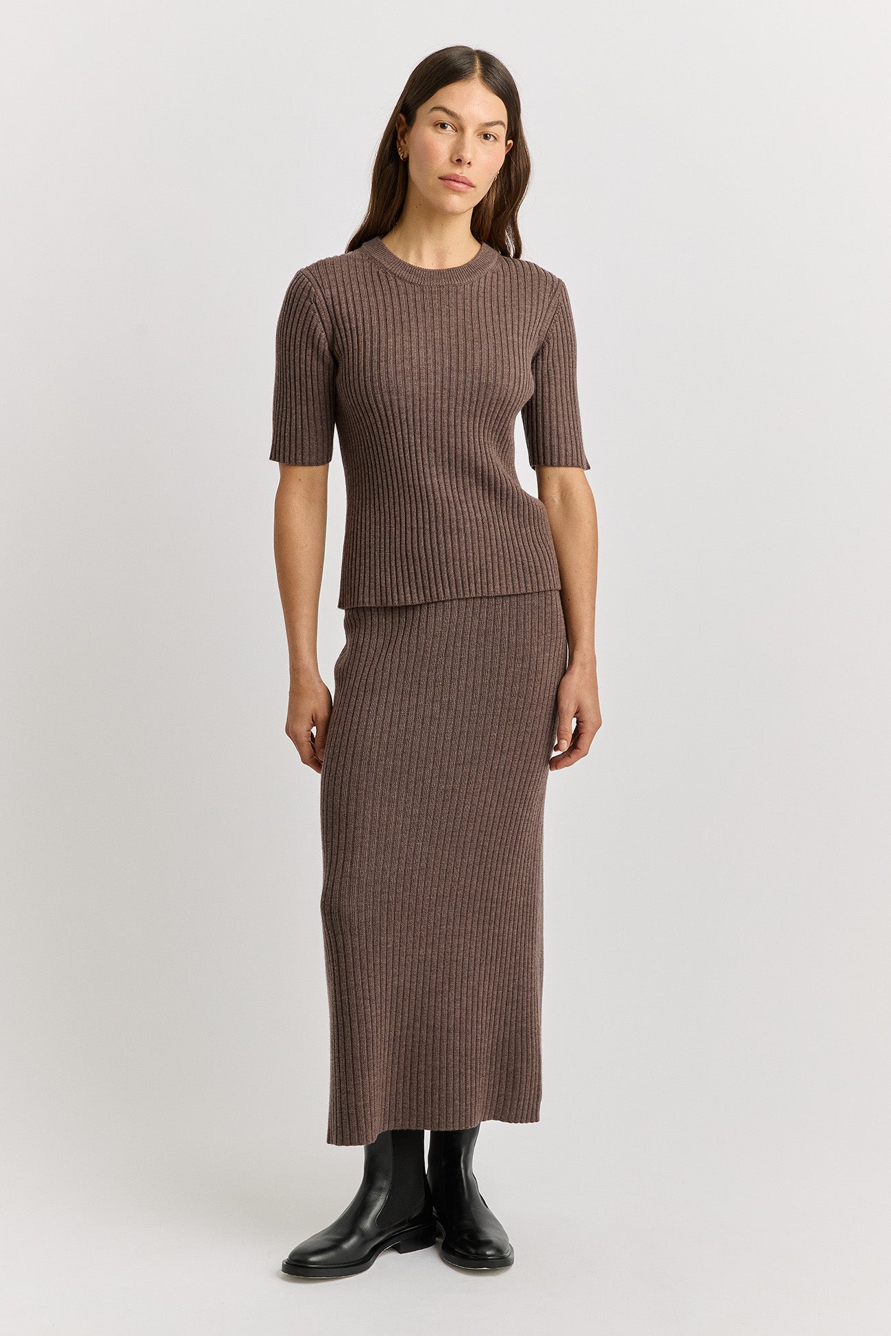 TOORALLIE MERINO RIB KNIT TOP