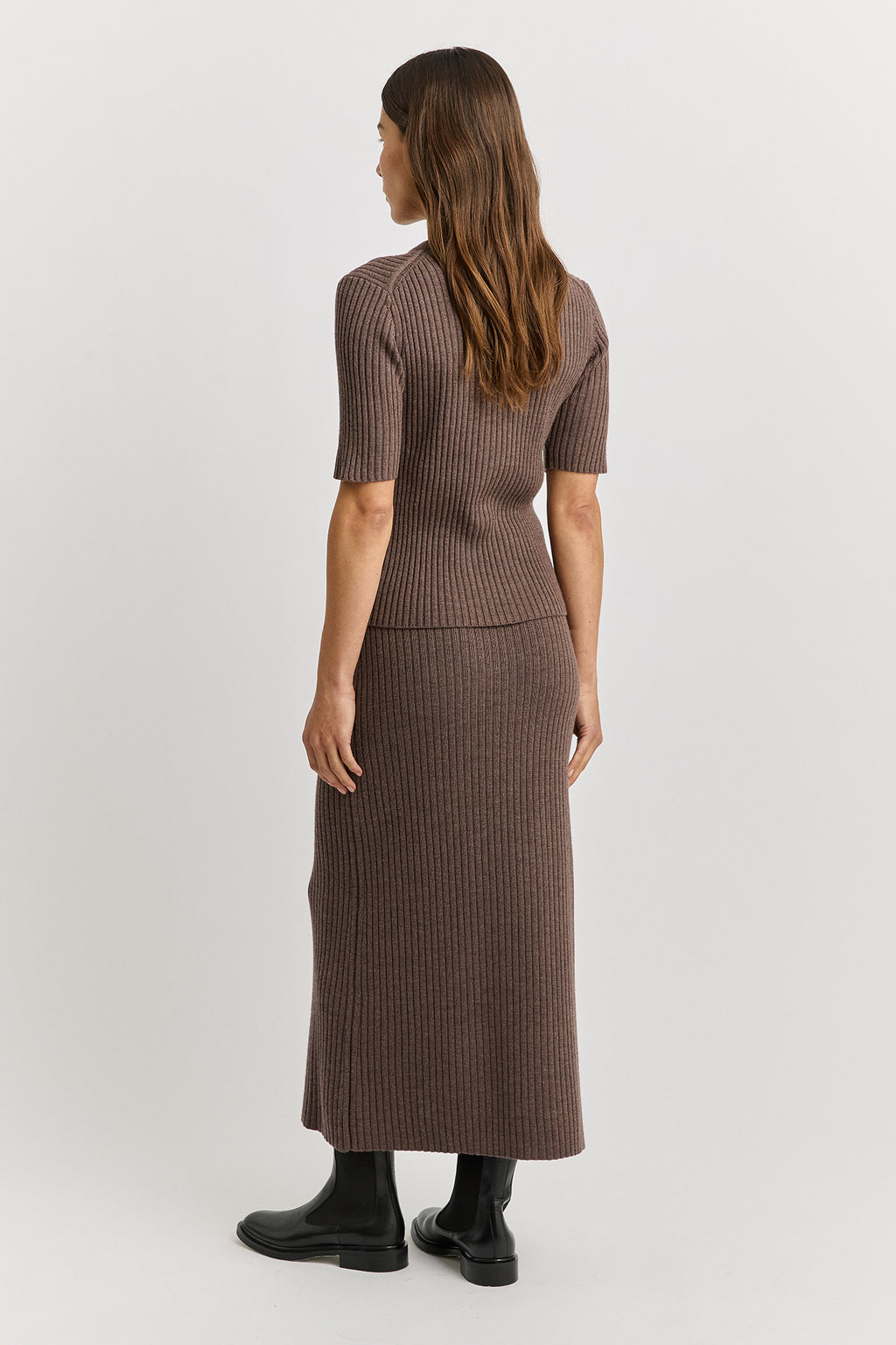 TOORALLIE MERINO RIB KNIT SKIRT