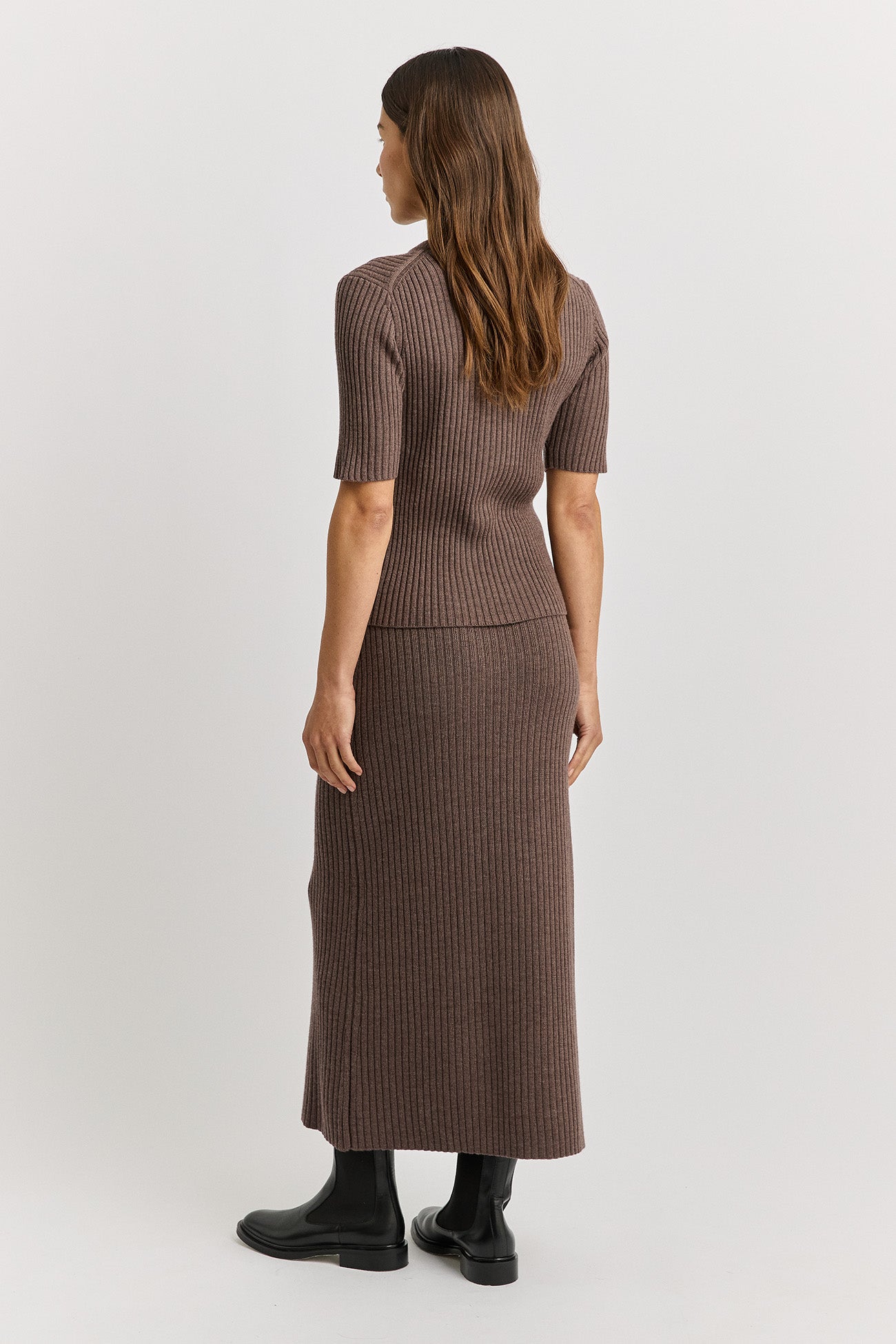 TOORALLIE MERINO RIB KNIT SKIRT
