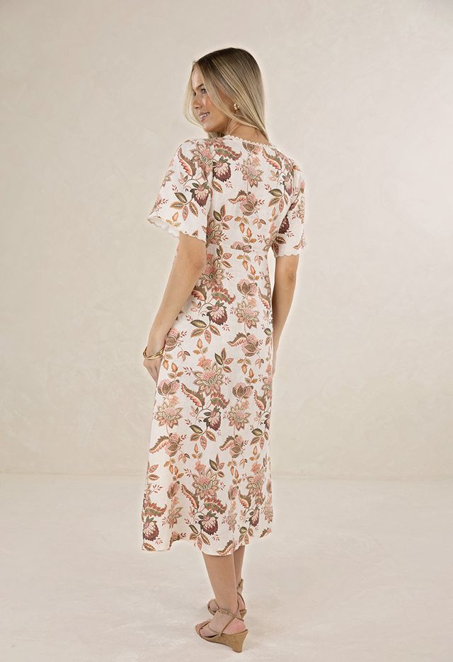 HUMIDITY BOHEMIAN ROSE MIDI DRESS