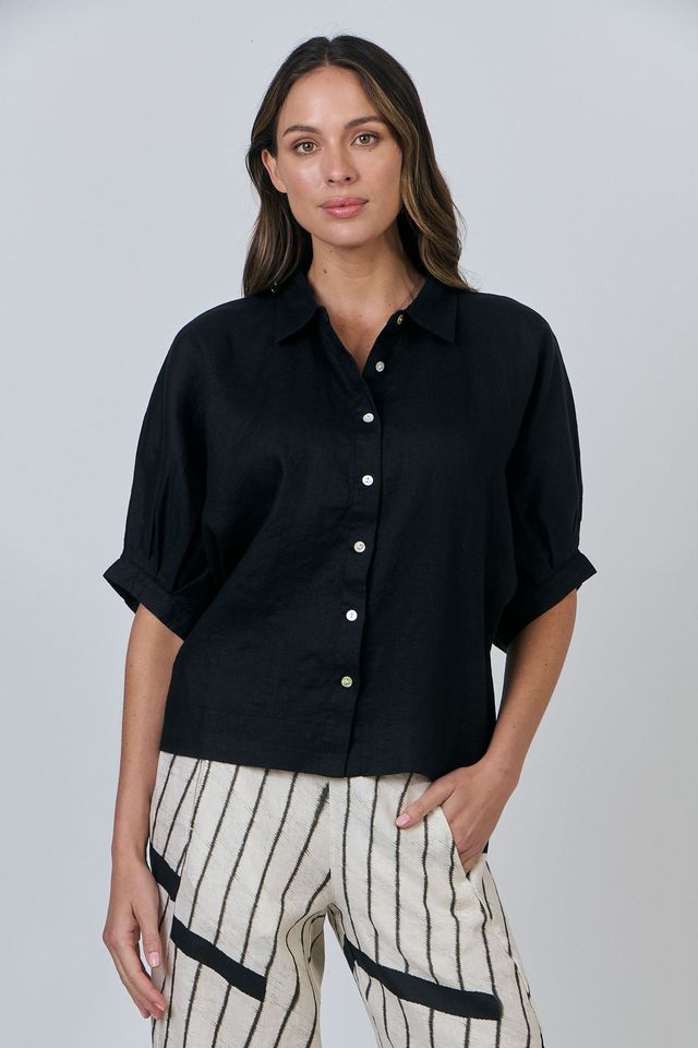 NATURALS GA471 LINEN TOP