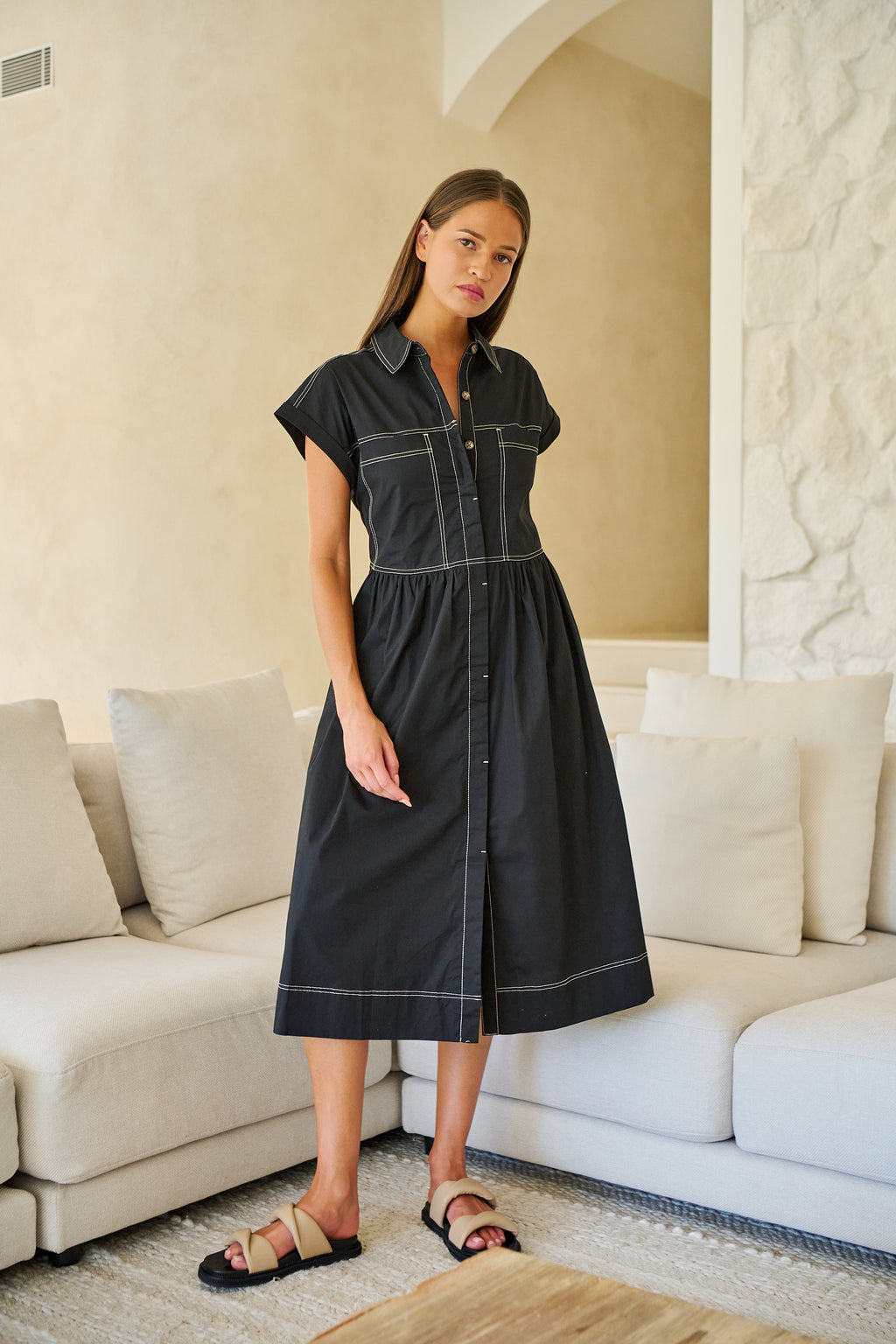 NATURALS GA738 POPLIN DRESS