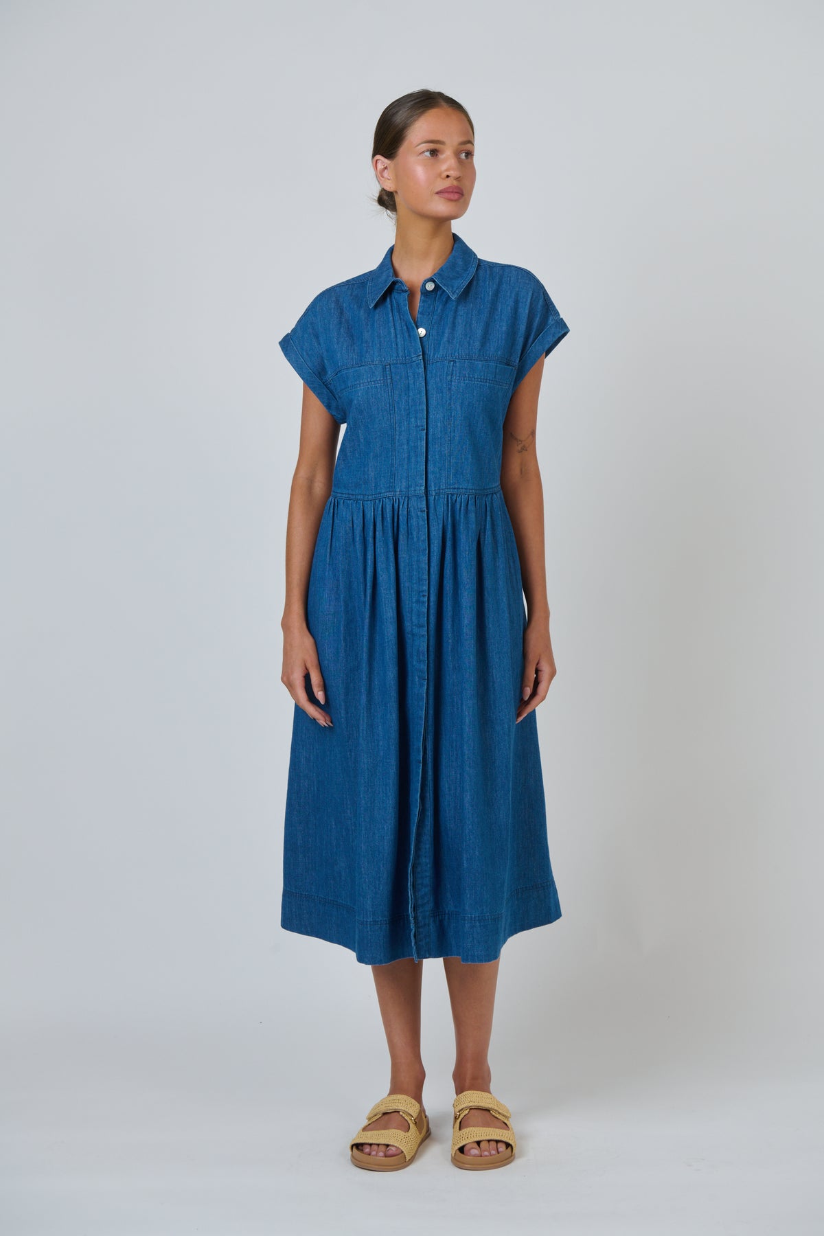 NATURALS GA738 DENIM DRESS