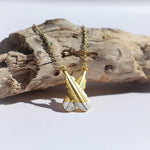 LITTLE TAONGA CROSSED FEATHER NECKLACE