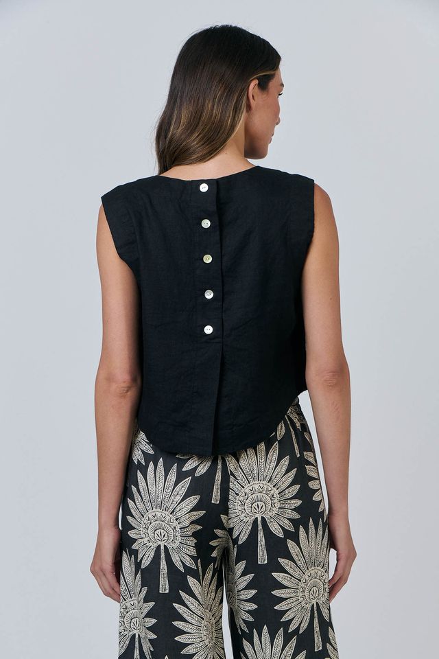 NATURALS GA581 LINEN TOP