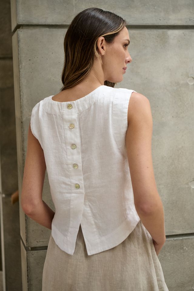 NATURALS GA581 LINEN TOP