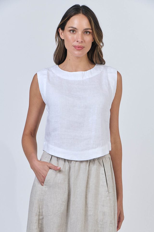 NATURALS GA581 LINEN TOP