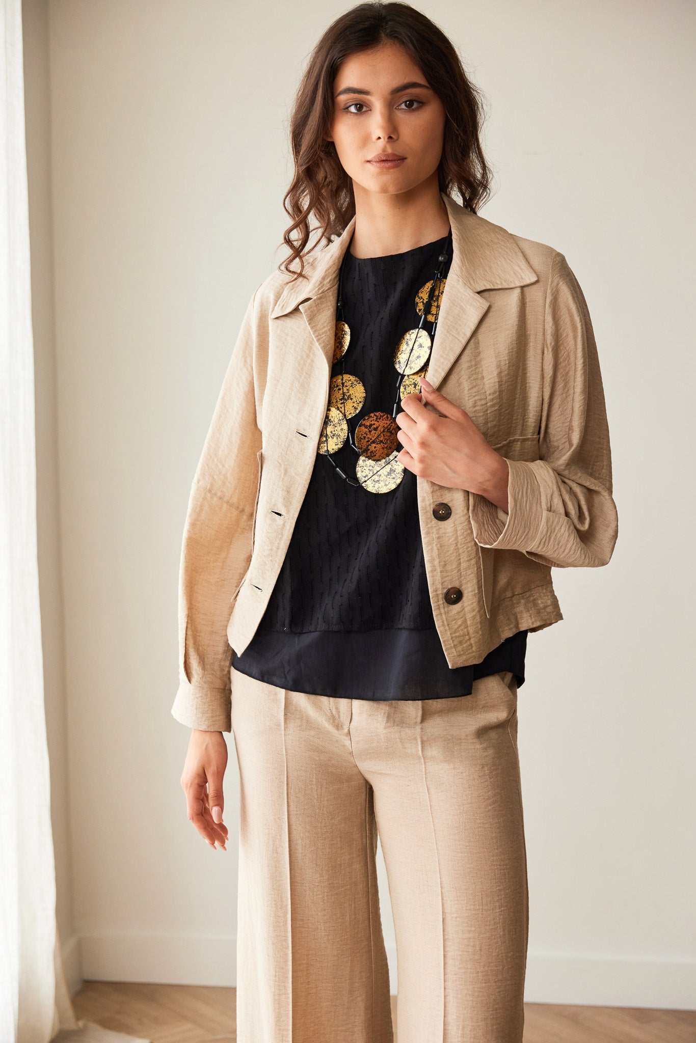 PERUZZI LUSTER LINEN PATCH POCKET JACKET