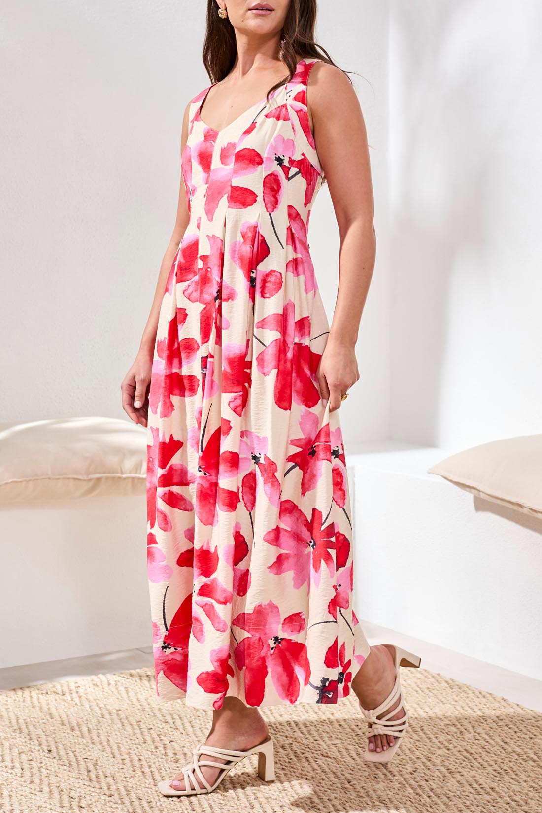TRIBAL FLORAL MAXI DRESS